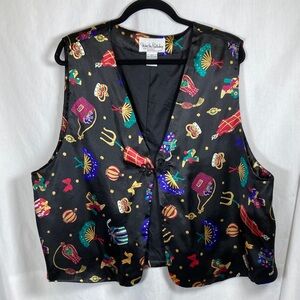 Diane Von Furstenberg “The Color Authority" Fashionista Satin Vest Colorful